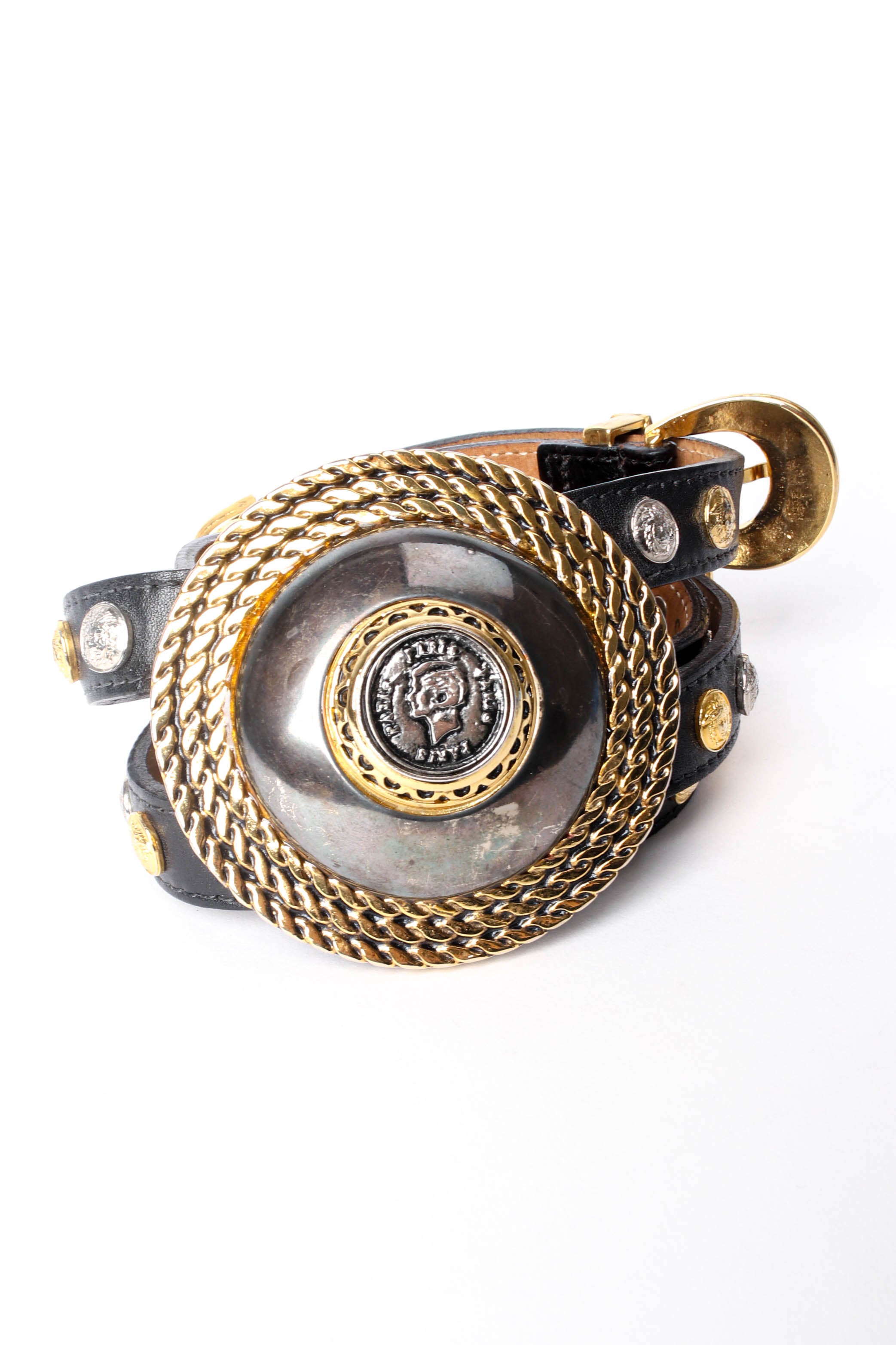 Vintage Streets Ahead Double Strapped Statement Medallion Belt medallion at Recess Los Angeles