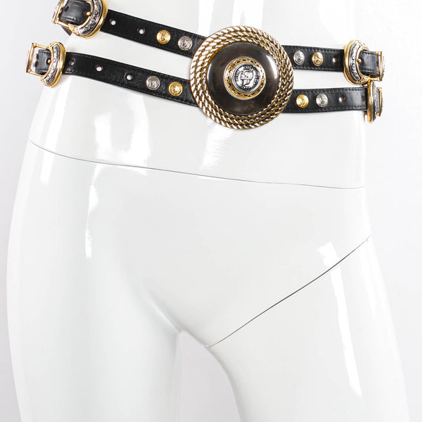 Vintage Streets Ahead Double Strapped Statement Medallion Belt