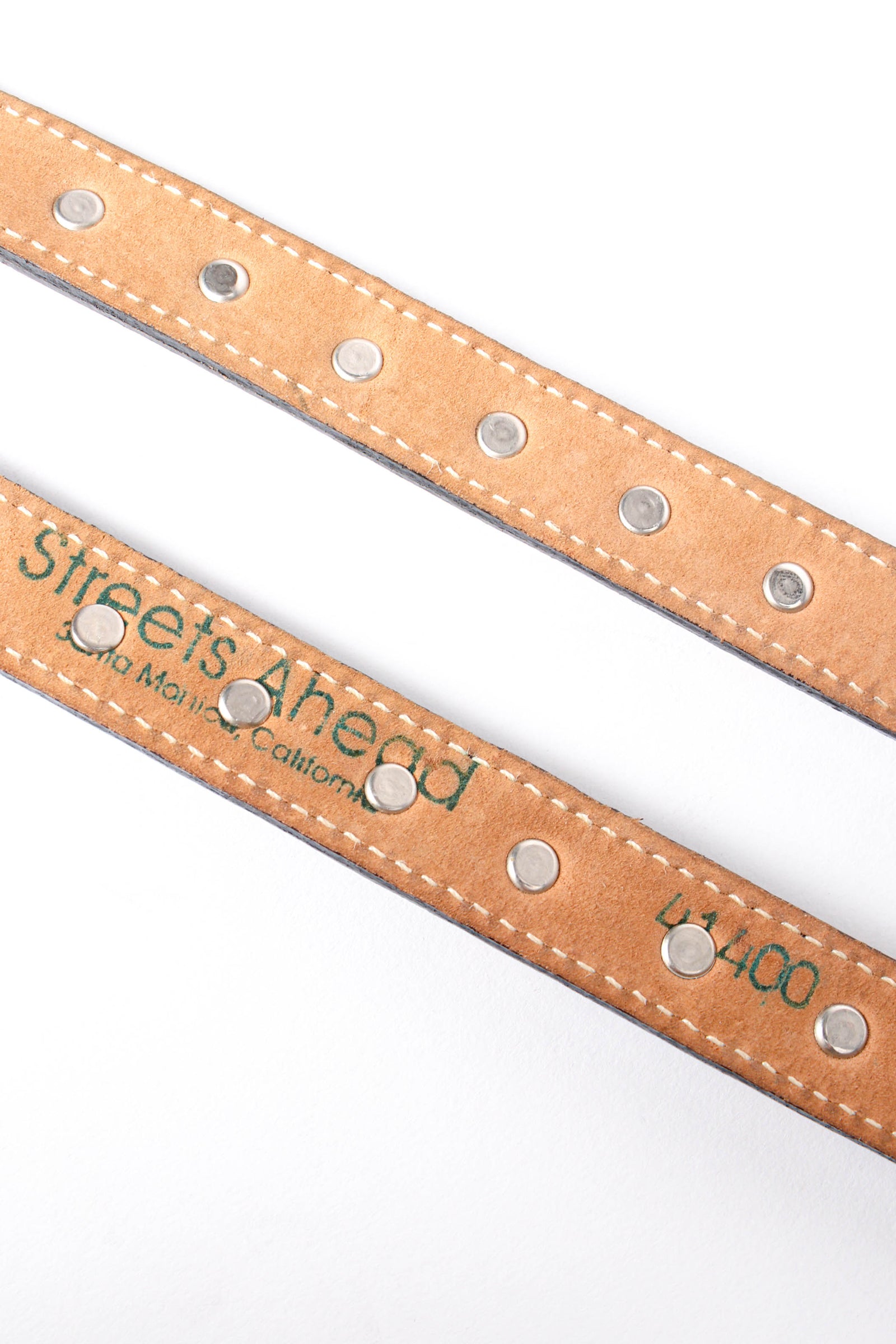 Vintage Streets Ahead boho tan suede double ring cut out belt Streets Ahead Belts for Women for sale - eBay main image 2