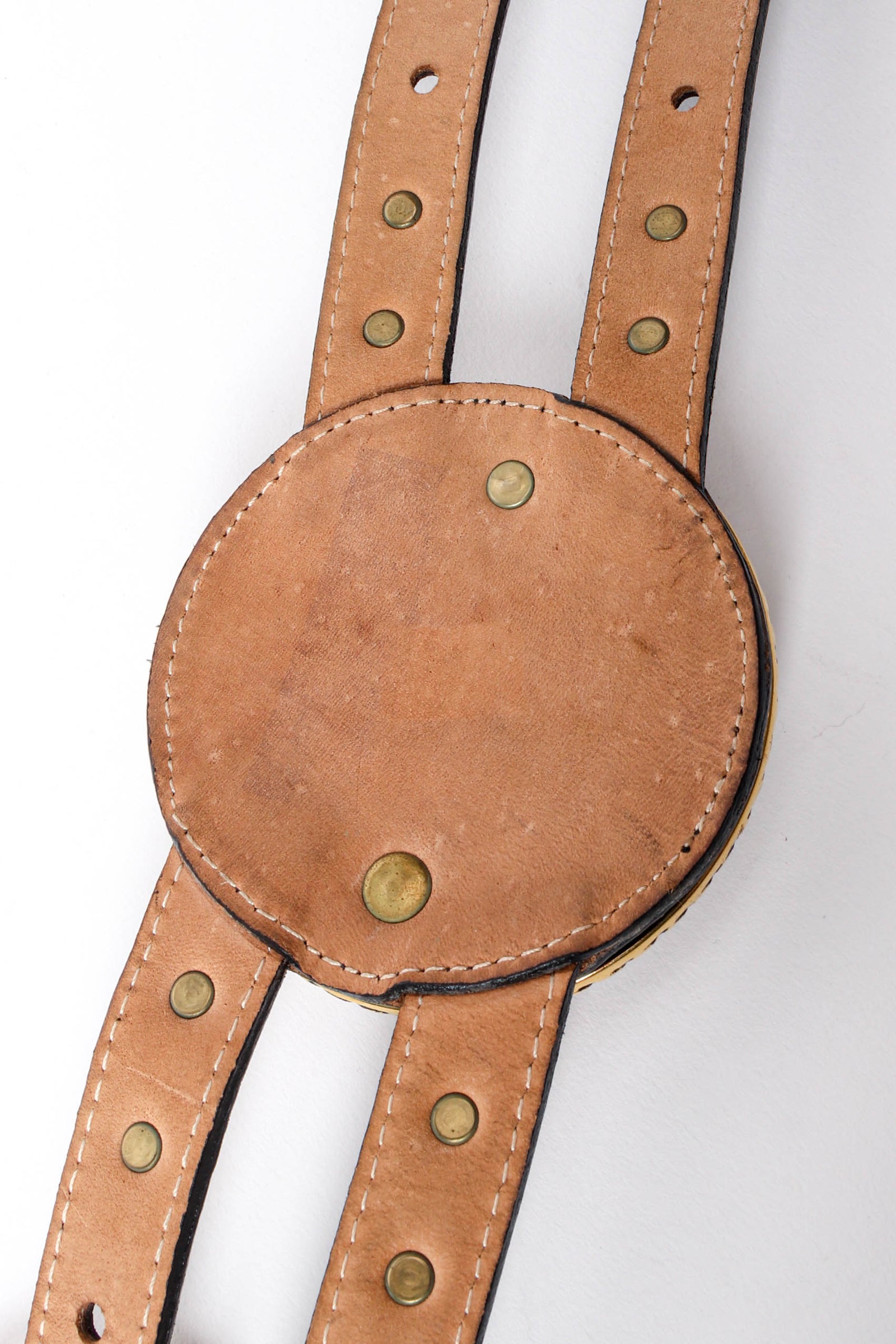 NWT Streets Ahead Vintage Deadstock Medallion Belt size S RHINESTONE MEDALLION DRAPED CHAIN LEATHER BELT | eBay main image 2