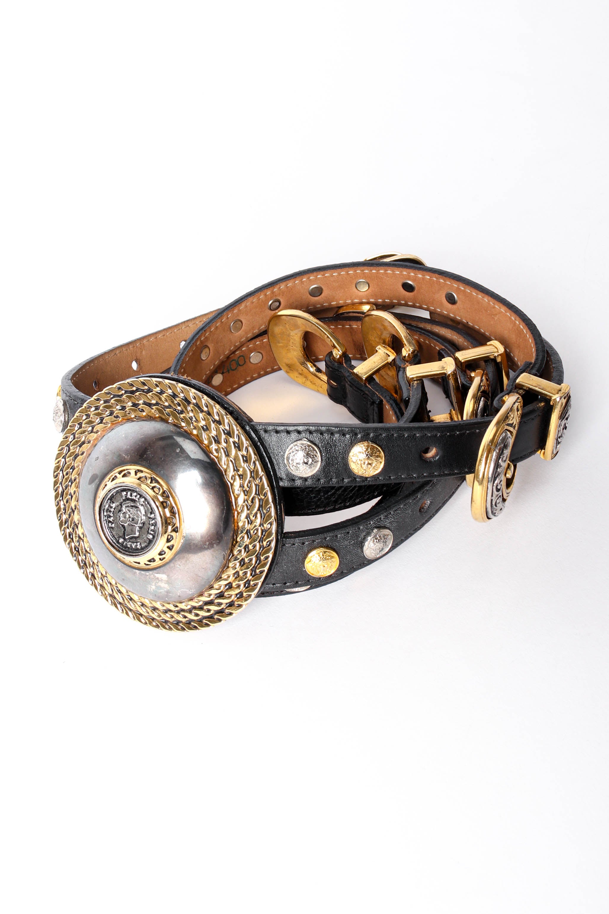 Vintage Streets Ahead Double Strapped Statement Medallion Belt at Recess Los Angeles