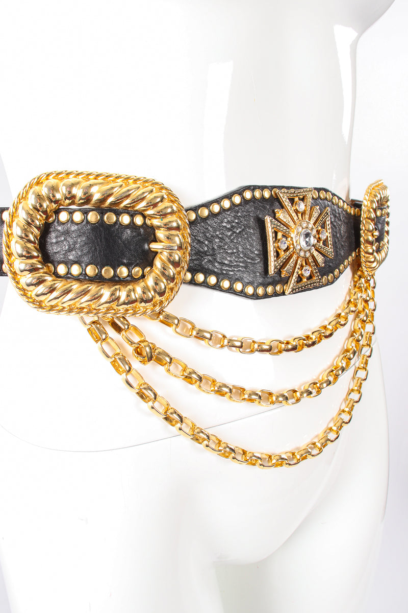 Vintage Streets Ahead Maltese Cross Leather Chain Belt Recess vintage-streets-ahead-maltese-cross-leather-chain-belt-recess