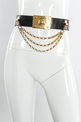 leather belt with draped chain by Streets Ahead mannequin front @recessla