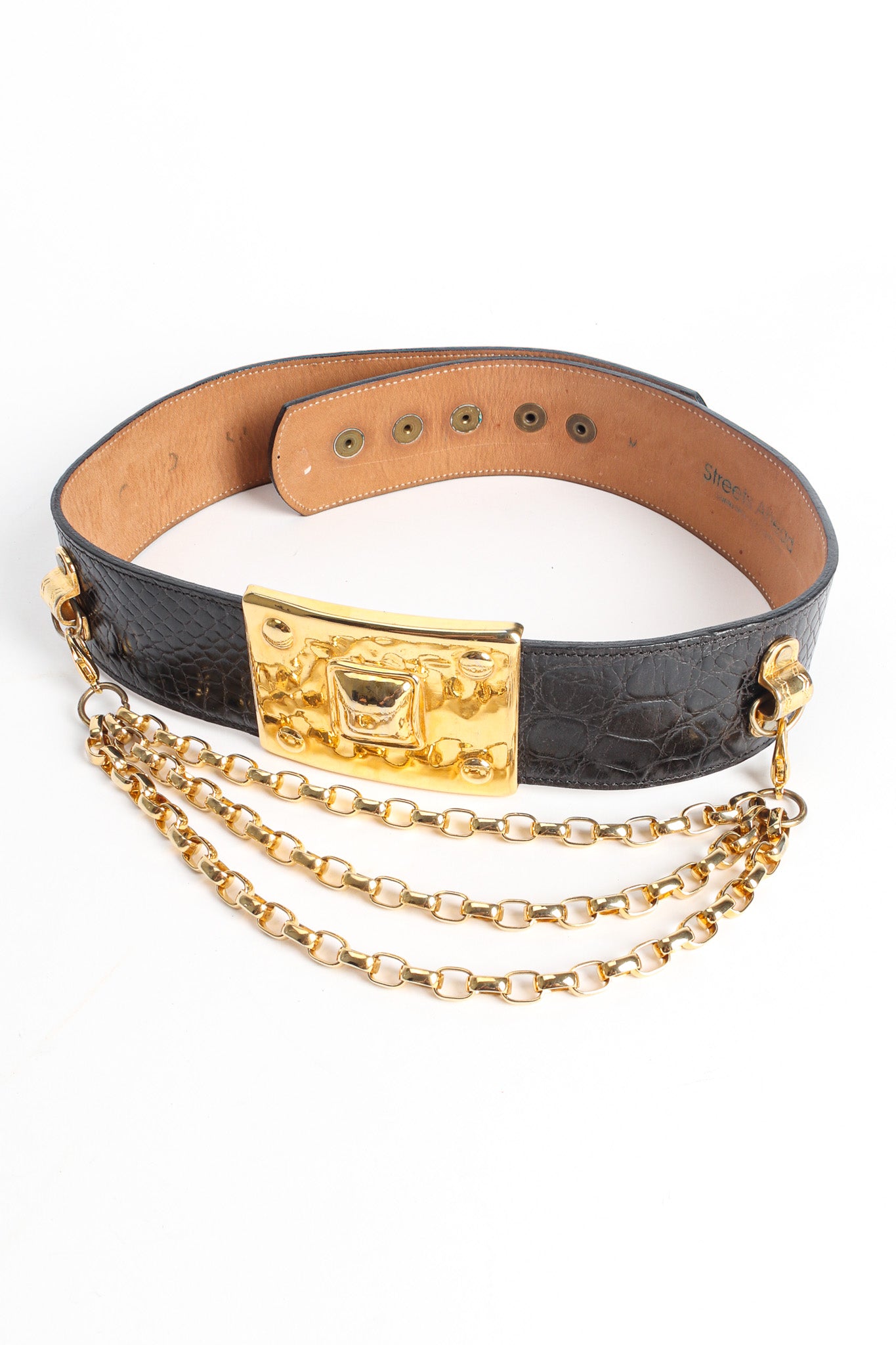 leather belt with draped chain by Streets Ahead flat lay @recessla