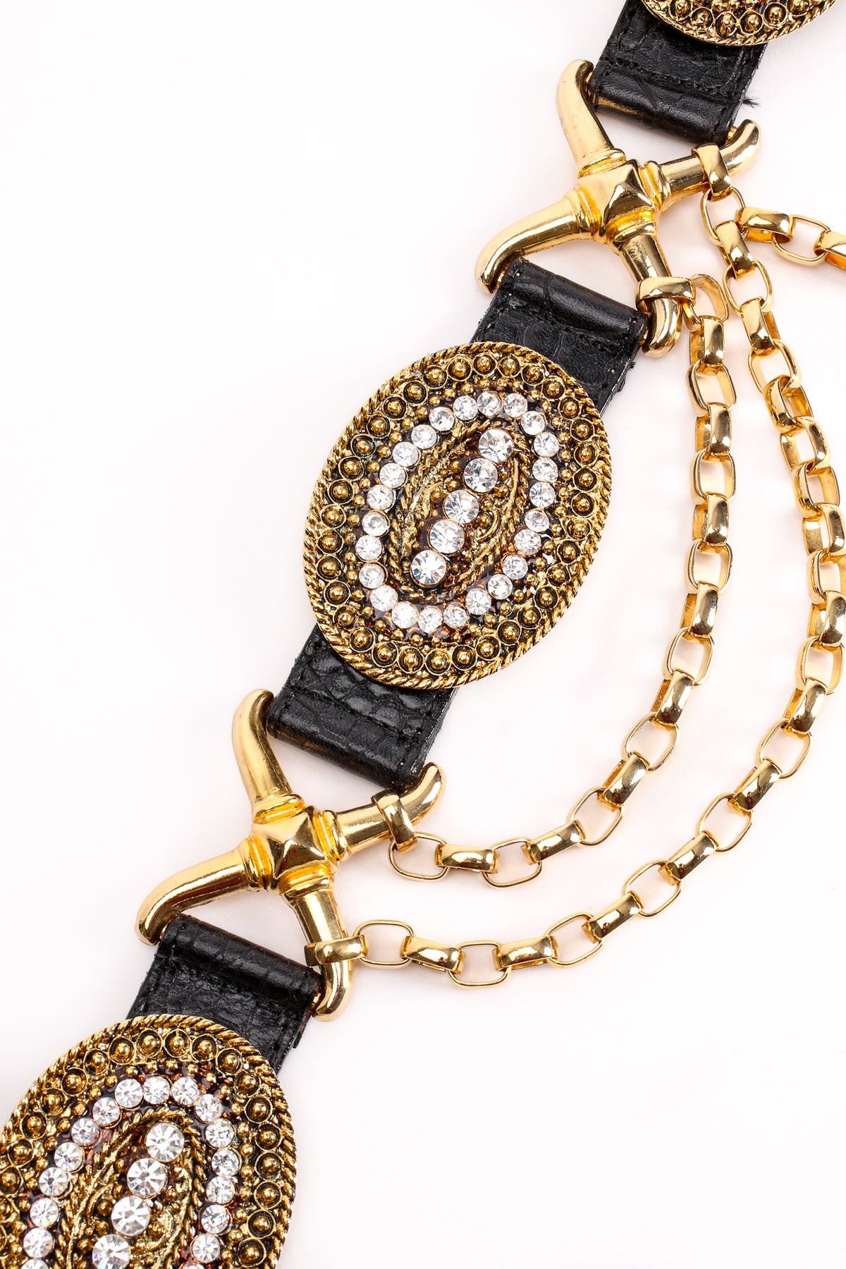 Vintage Streets Ahead Rhinestone Medallion Draped Chain  display picture 2