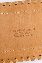 Vintage Streets Ahead Folk Beaded Leather Belt signature stamp at Recess Los Angeles