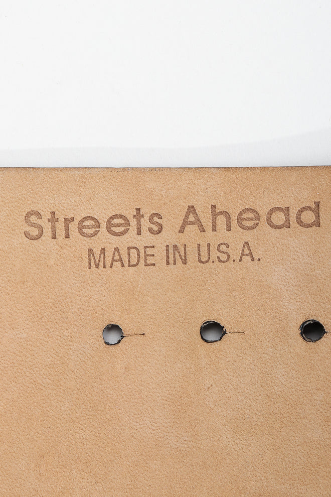 Vintage Streets Ahead SATC Carrie Pyramid Stud Leather Belt signature stamp at Recess Los Angeles