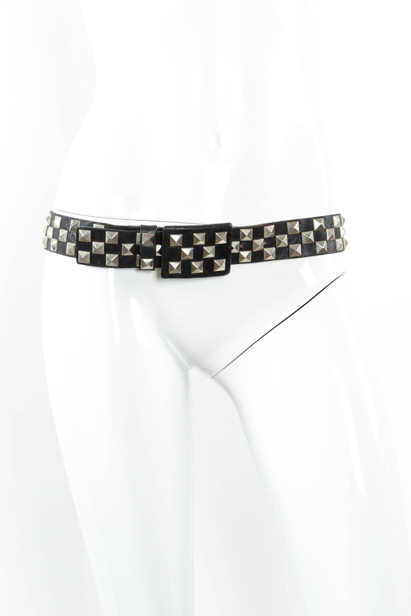 Vintage Streets Ahead Boxy Studded Belt on mannequin front @ Recess LA