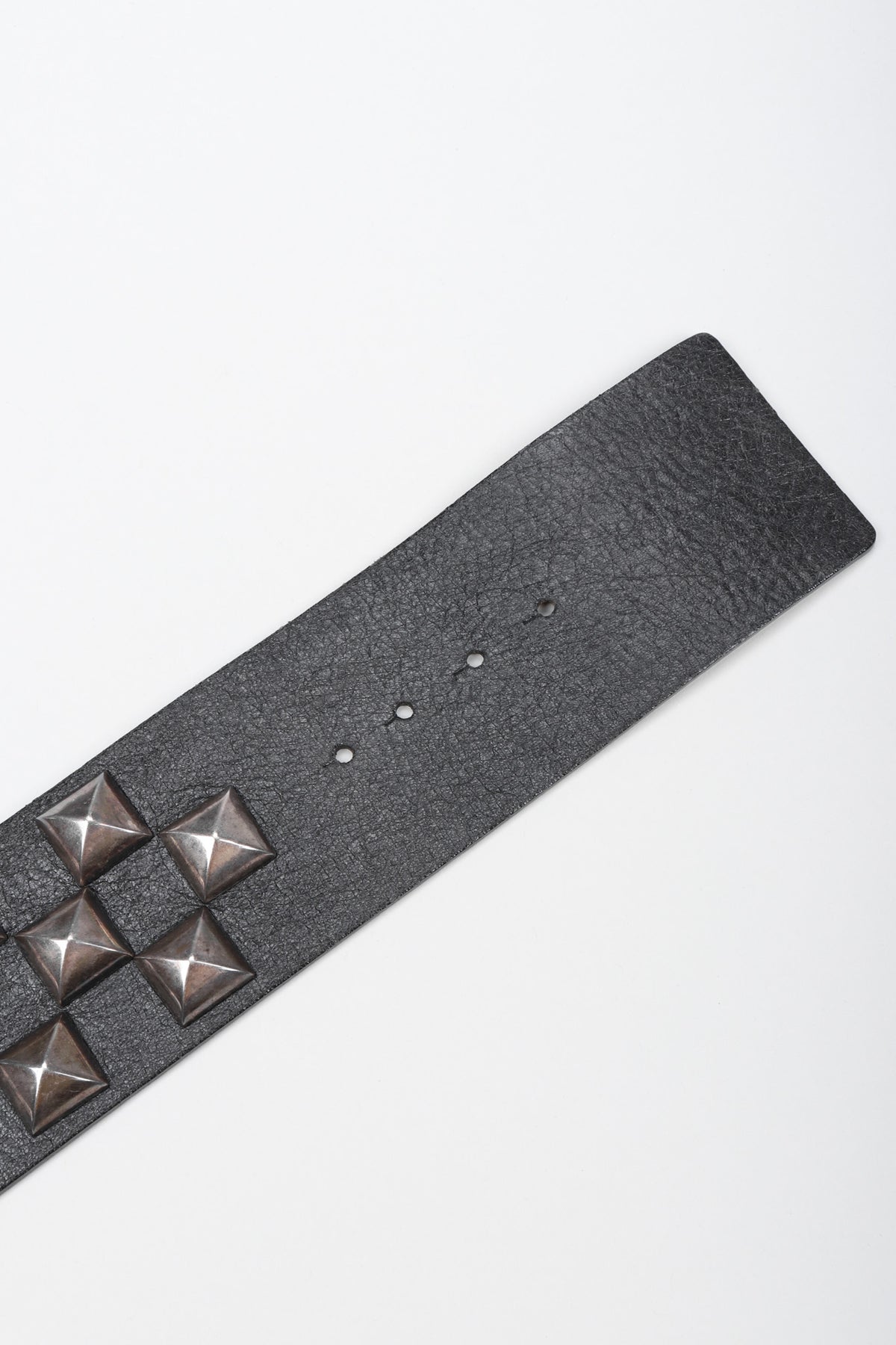 Streets Ahead Studded Pyramid Leather Roger Belt Black Silver Gray Medium Streets Ahead B Roger Studded Leather Belt | Black/Silver  main image 2