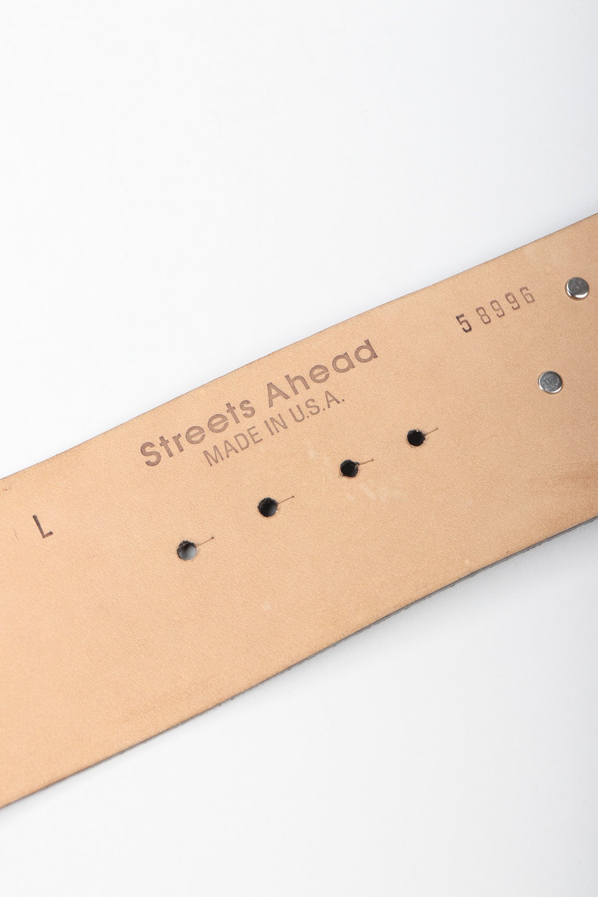 Streets Ahead Women’s Studded Brown Metallic Leather Belt 73”L Streets Ahead | Handcrafted Leather Belts, Bags & Leather  main image 2
