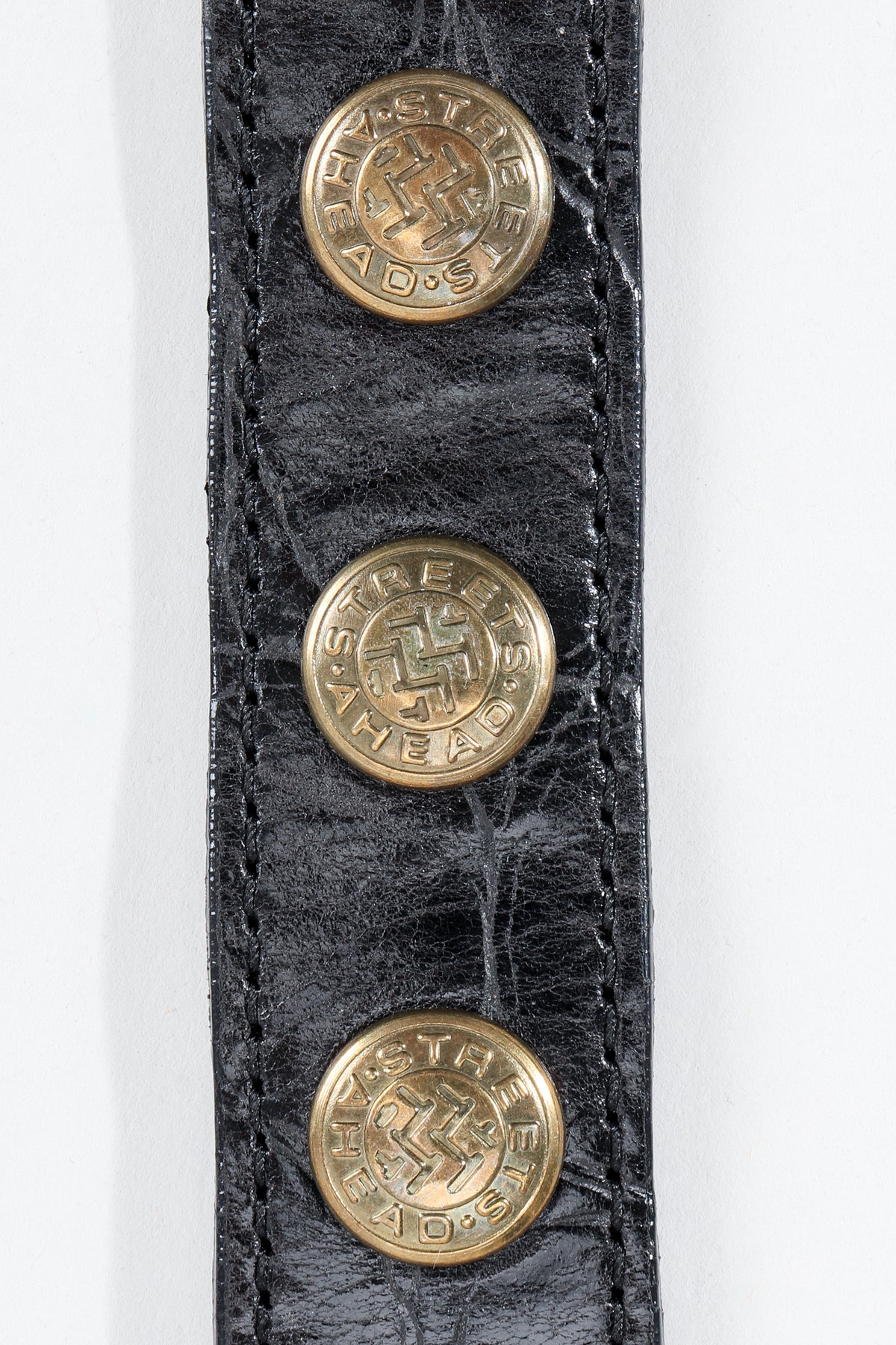 Vintage Streets Ahead Medusa Leather Chain Belt – Recess