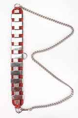 Recess Los Angeles Vintage Unsigned Leather Collar Harness Hardware Chain Belt