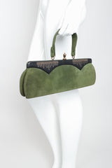 Recess Designer Consignment Vintage Style By Art Holzman Studded Suede Baguette Bag Los Angeles Resale