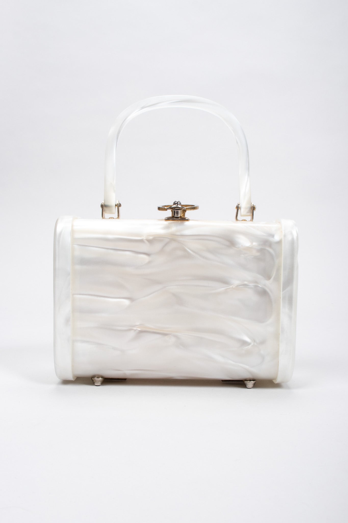 Recess Los Angeles Vintage Stylecraft Pearl Swirl Lucite Box Bag