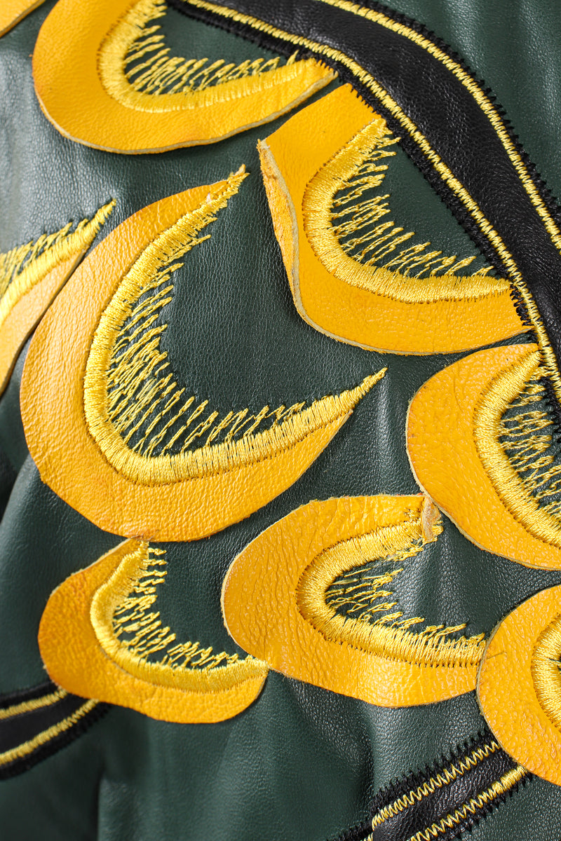 Vintage Suede Club Leather Appliqué Wrap Dress leather detail at Recess Los Angeles