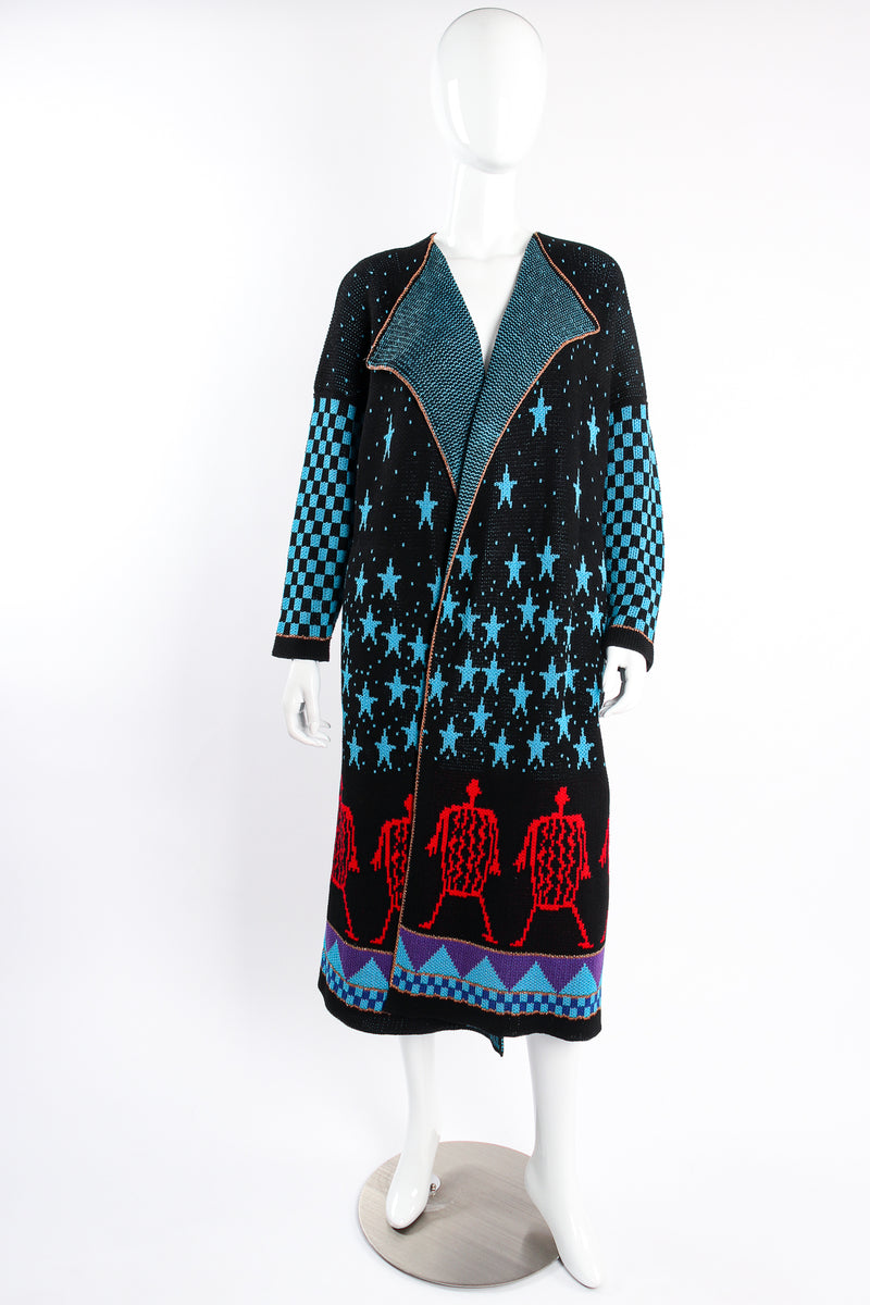 Vintage Summa Starry Sky Knit Cardigan Duster Coat on Mannequin front at Recess Los Angeles