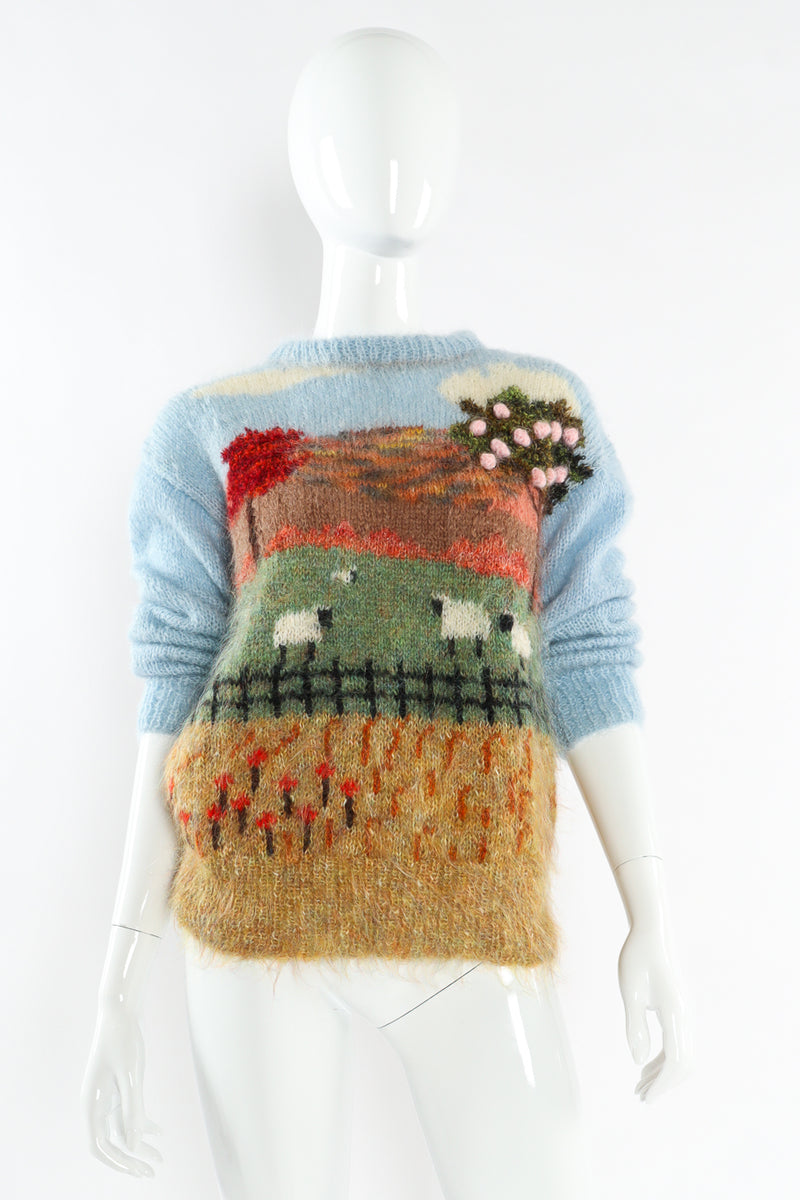 着丈約62cmEVISU argyle mohair knit sweater