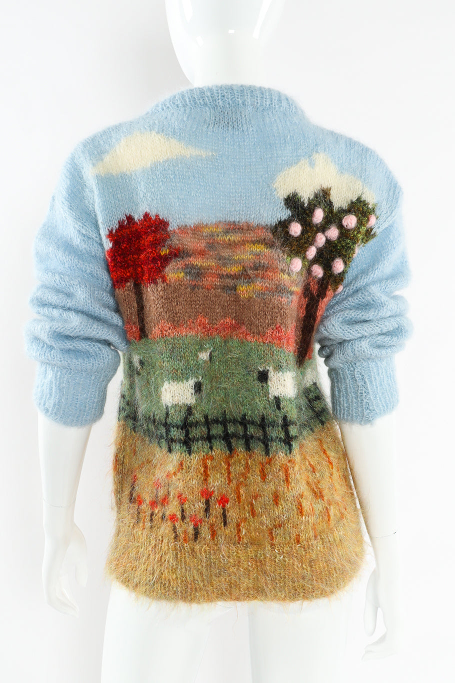 Vintage Susie Lee Lamb Nature Mohair Knit Sweater mannequin back sleeves rolled up @ Recess LA