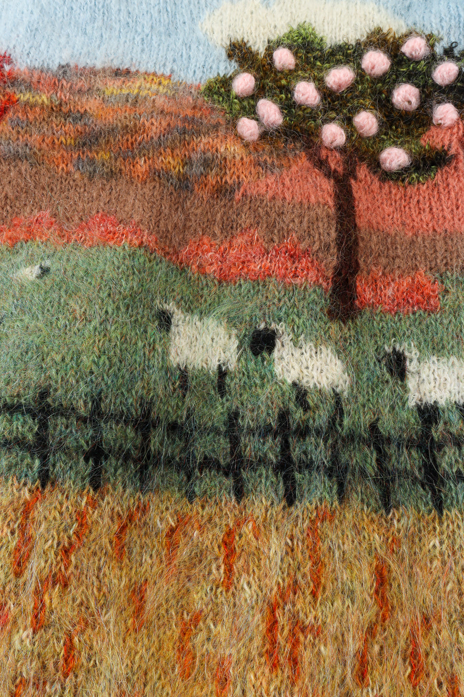 Vintage Susie Lee Lamb Nature Mohair Knit Sweater lamb/print close @ Recess LA