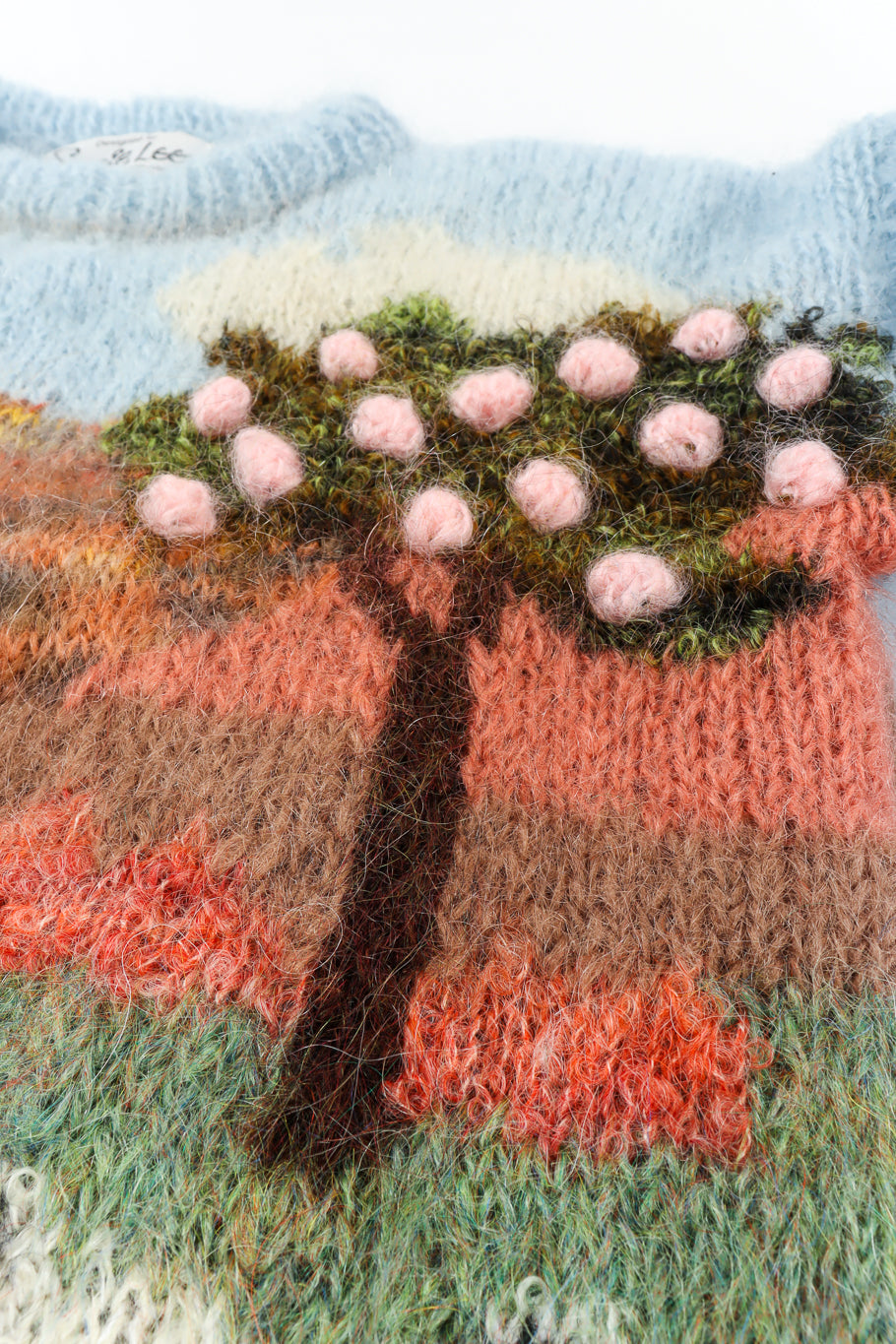 Vintage Susie Lee Lamb Nature Mohair Knit Sweater texture raised knit close @ Recess LA
