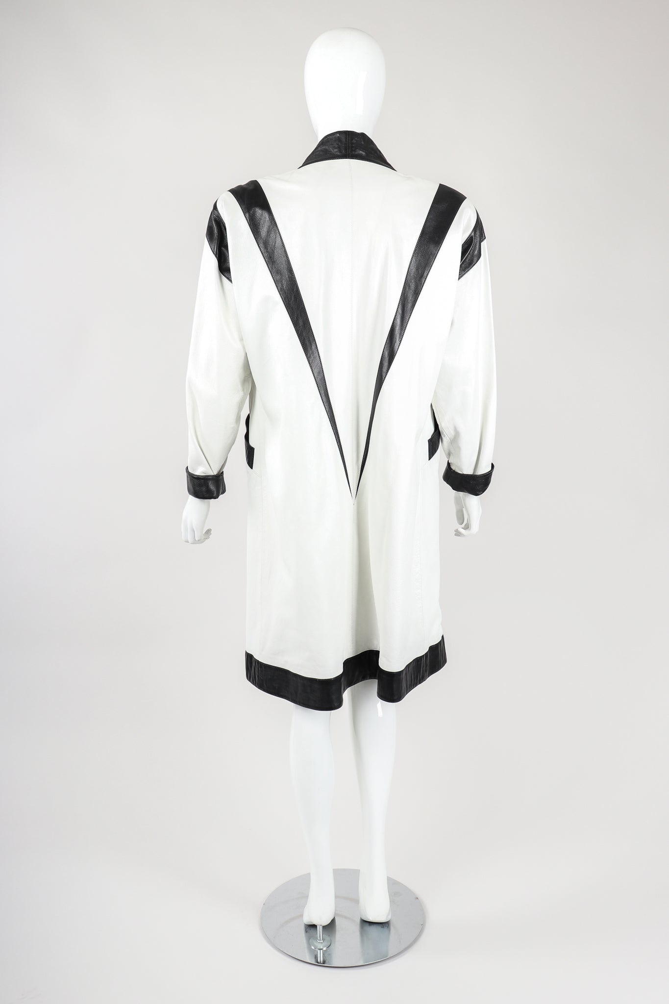 Recess Vintage Suzanne Van Den Heurk Contrast Leather Open Jacket on Mannequin, Back