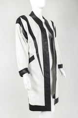 Recess Vintage Suzanne Van Den Heurk Contrast Leather Open Jacket on Mannequin, Angled