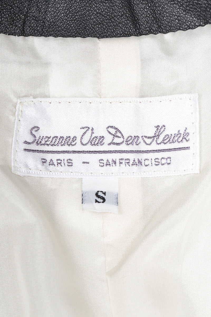 Recess Vintage Suzanne Van Den Heurk Label on white lining fabric