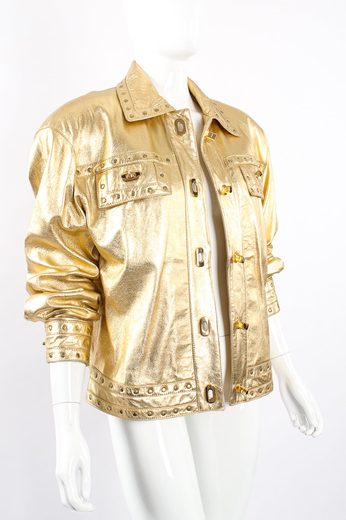 Vintage Suzelle Gold Leather Turnlock Jacket – Recess