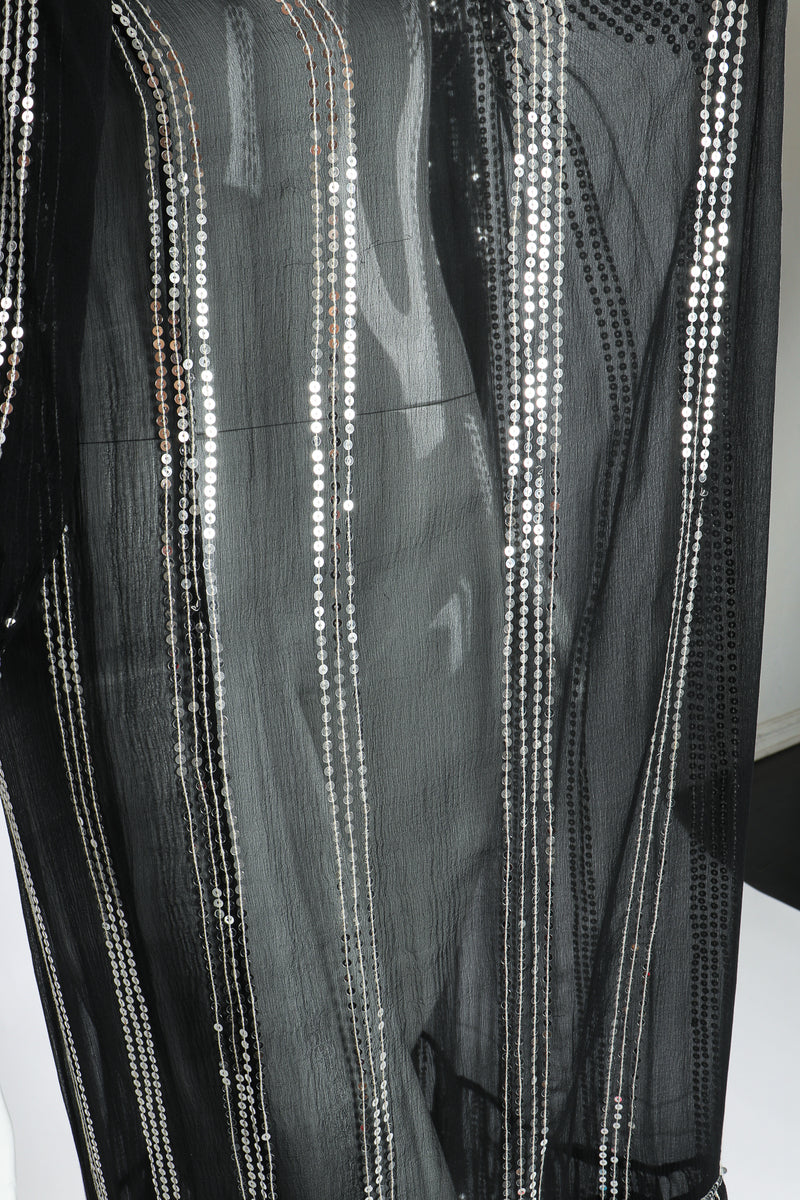 Vintage Sweelo Sheer Sequined Chiffon Midi Dress on Mannequin fabric at Recess Los Angeles