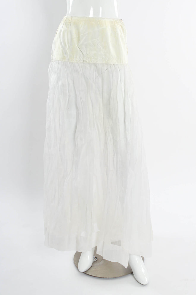 Vintage Sybil Connolly Hand Pleated Linen Skirt mannequin front liner @ Recess LA
