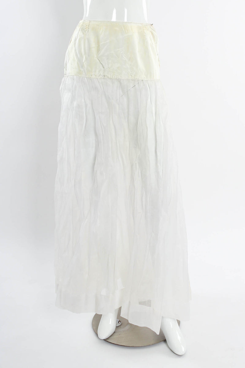 Vintage Sybil Connolly Hand Pleated Linen Skirt mannequin front liner @ Recess LA
