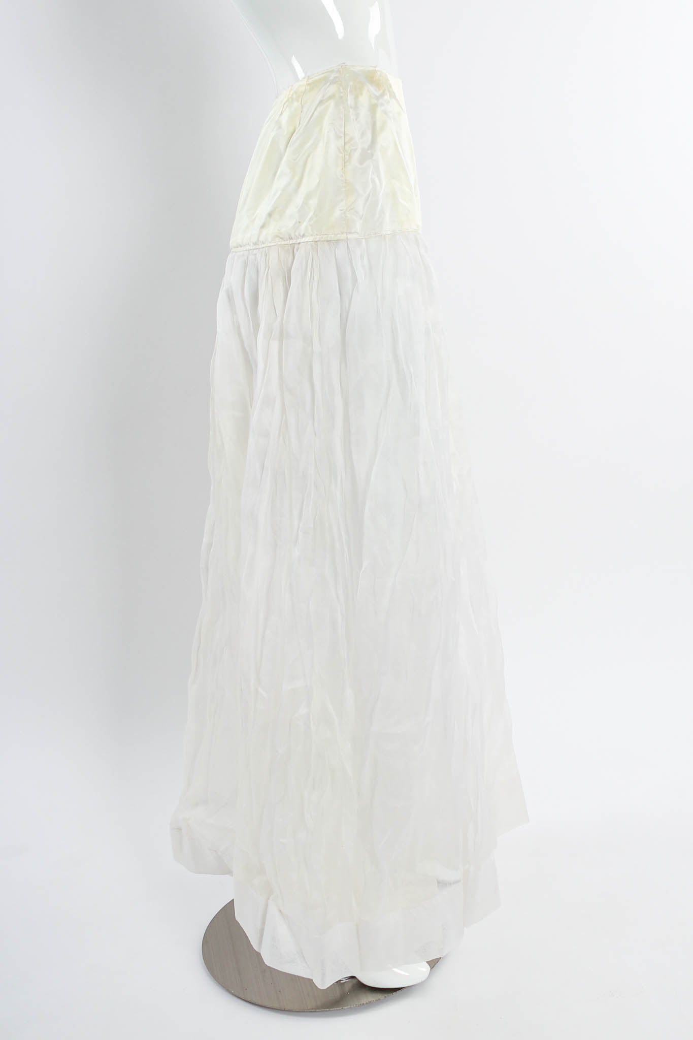 Vintage Sybil Connolly Hand Pleated Linen Skirt mannequin side liner  @ Recess LA