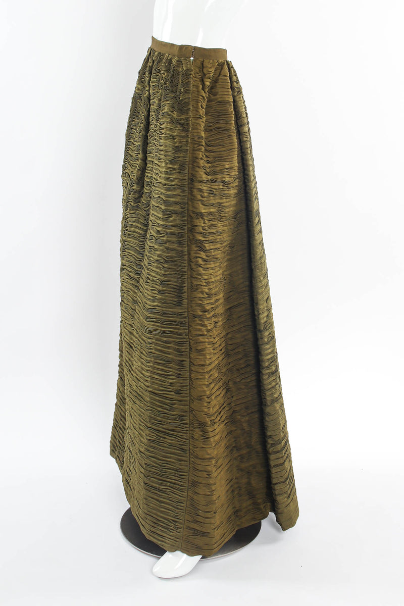 Vintage Sybil Connolly Hand Pleated Linen Skirt mannequin side @ Recess LA