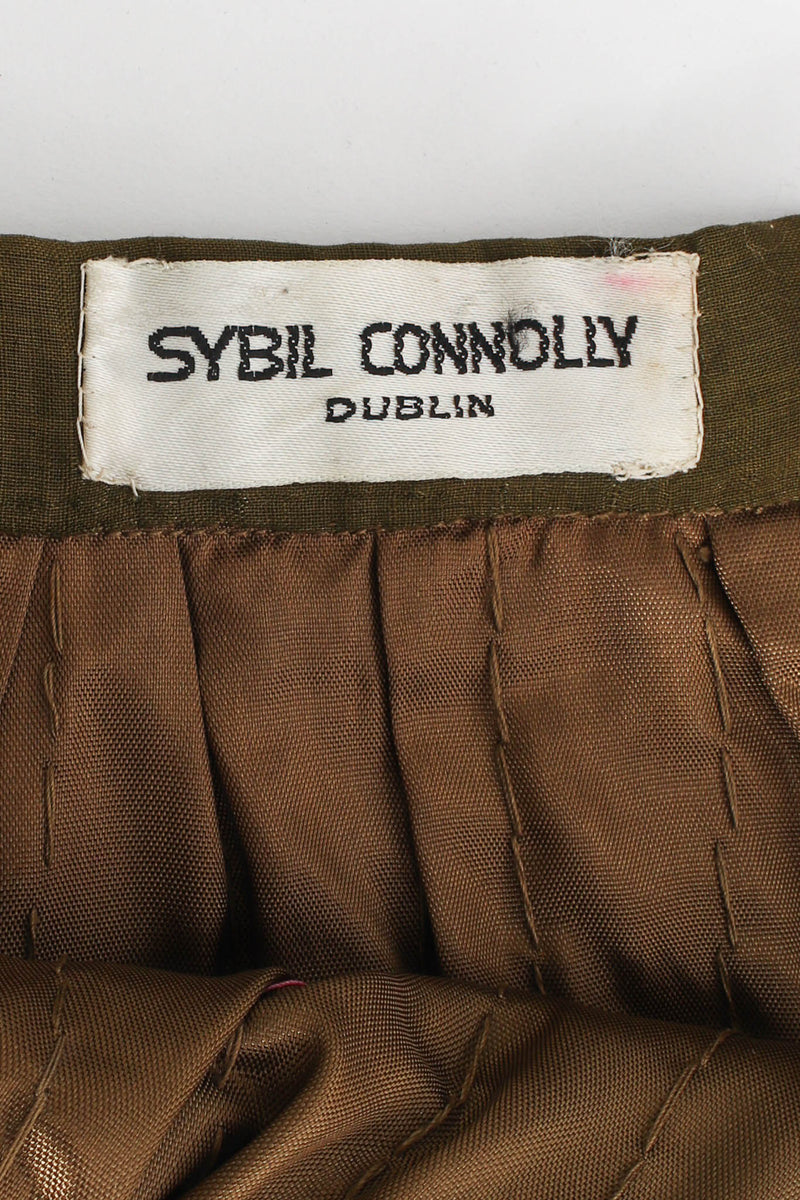 Vintage Sybil Connolly Hand Pleated Linen Skirt label @ Recess LA