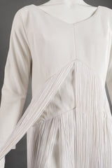 Vintage Sydney North Long Fringe Wedding Bridal Jumpsuit On Mannequin bodice at Recess Los Angeles