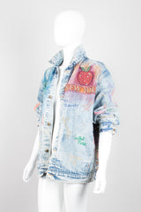 Tony Alamo 1987 New York Twin Towers Skyline Sunset Embellished Denim Jacket