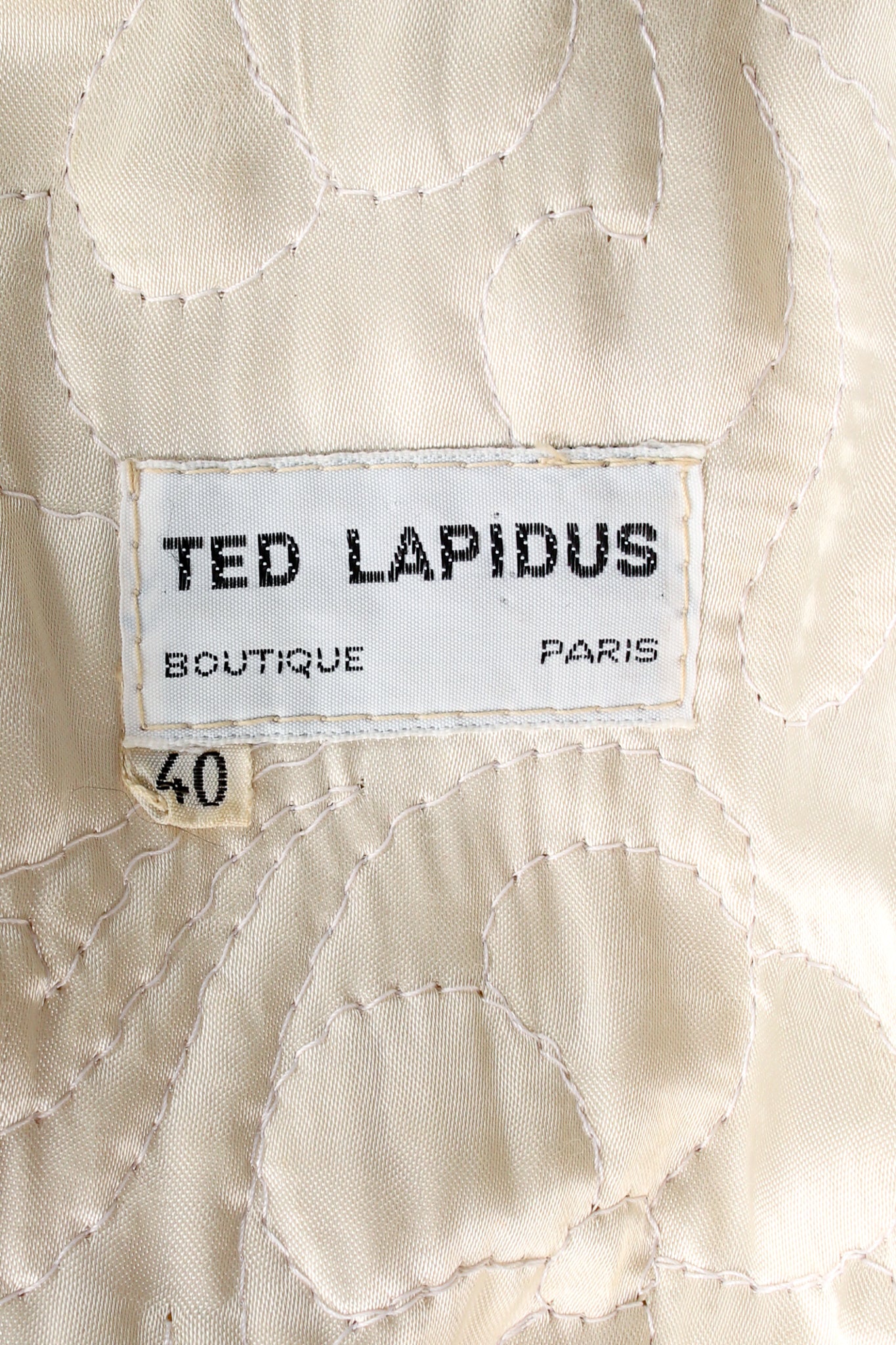 Vintage Ted Lapidus Long Fox Fur Rock Star Coat label at Recess Los Angeles
