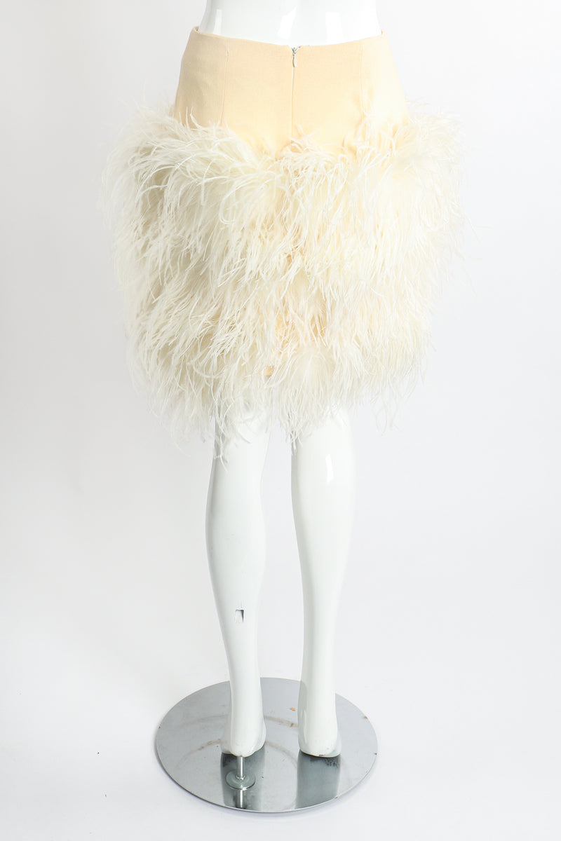 Vintage Teri Jon Wedding bridal Ostrich Pouf Skirt Set on Mannequin Back @ Recess LA