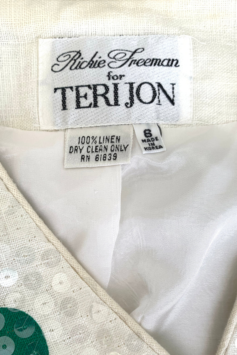 Vintage Rickie Freeman for Teri Jon Polka jakcet Pant Set label at Recess