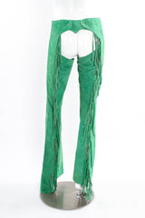 Vintage The Showman Suede Fringe Chaps on mannequin back @ Recess LA