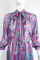 Vintage Silk Farm Sheer Paisley Blouse & Skirt Set on Mannequin crop at Recess Los Angeles