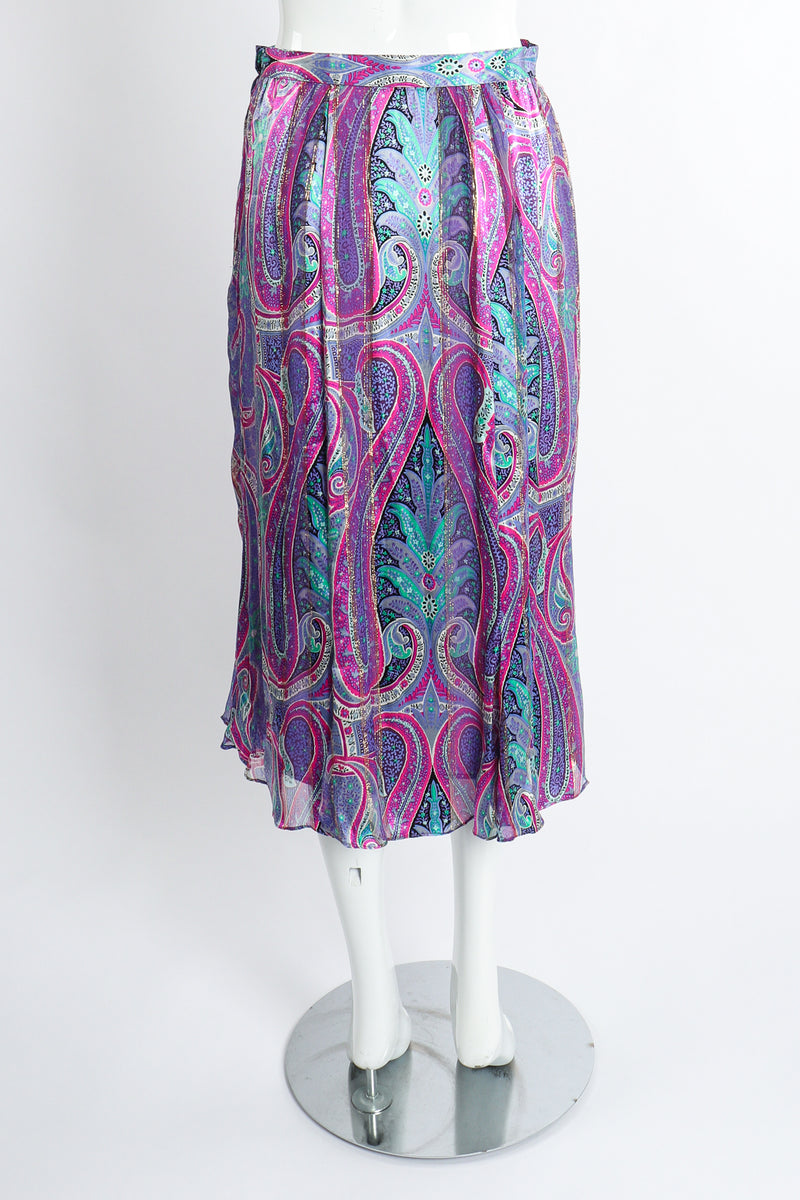 Vintage Silk Farm Sheer Paisley Skirt Set back at Recess Los Angeles