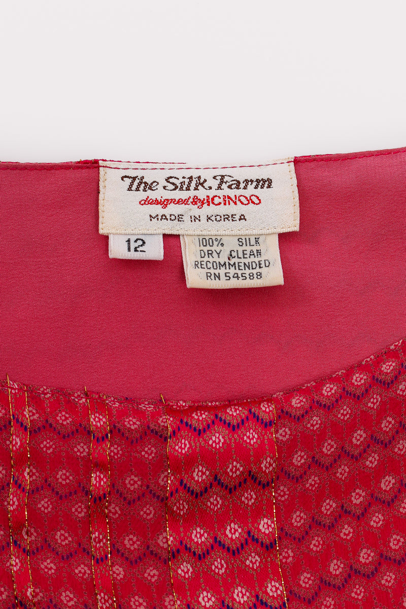 Vintage The Silk Farm Chiffon Mini Print Butterfly Sleeve Dress label at Recess LA