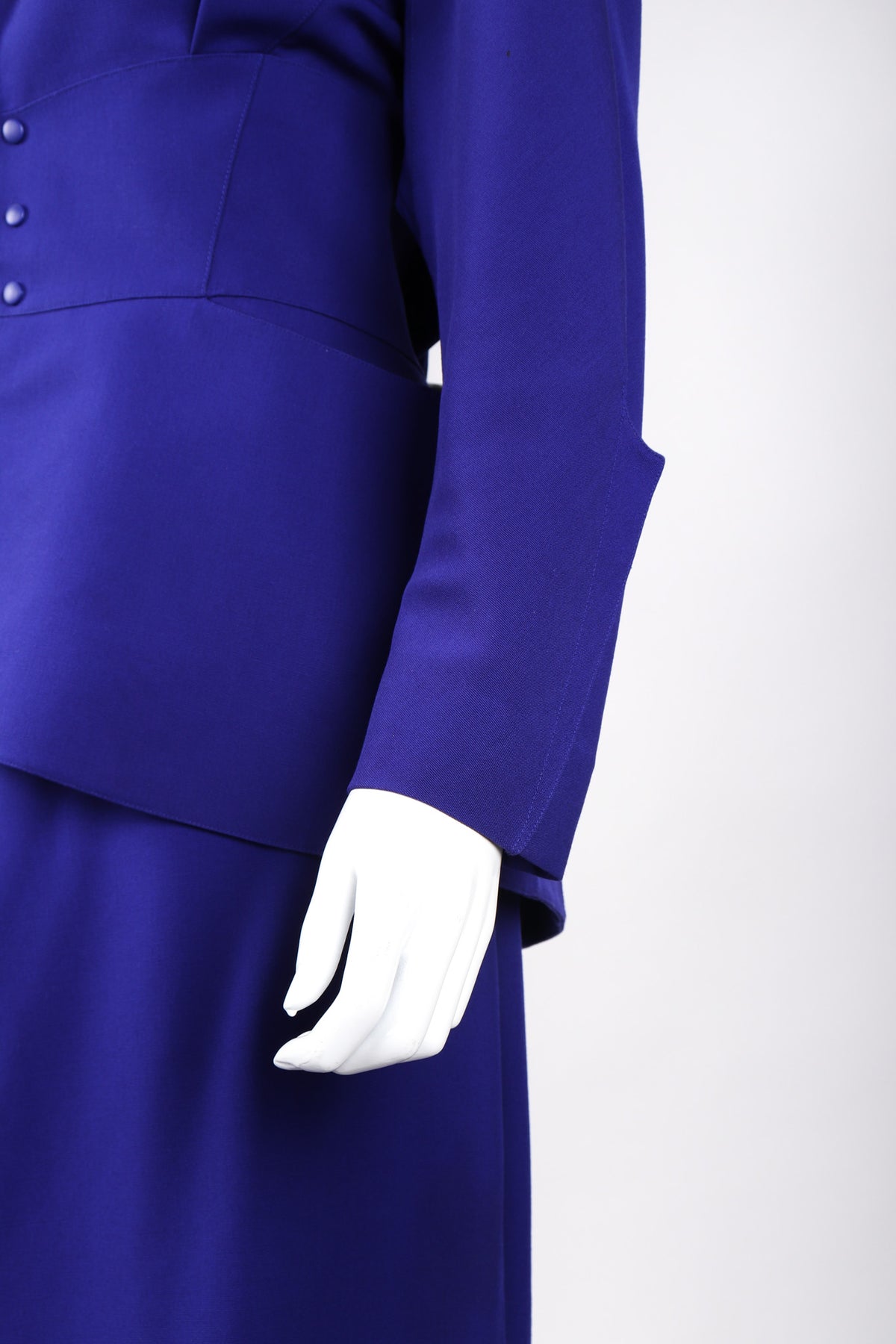 Thierry Mugler 80's double-buckled bright purple skirt suit