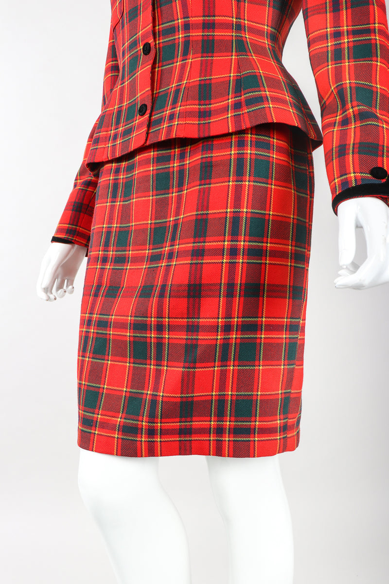 Recess Designer Consignment Vintage Thierry Mugler Clueless Punk Plaid Jacket & Skirt Suit Set Los Angeles Resale