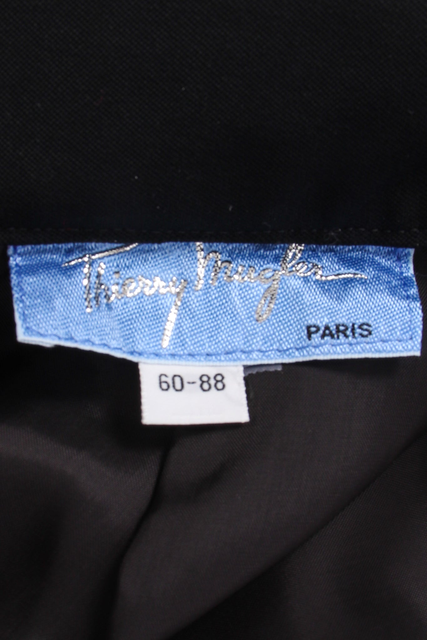 Vintage Thierry Mugler Cutout Collar Jacket & Skirt Set Toxic label at Recess LA