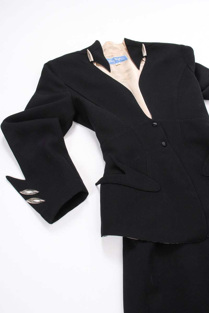 Vintage Thierry Mugler Cutout Collar Jacket & Skirt Set Toxic flat at Recess LA