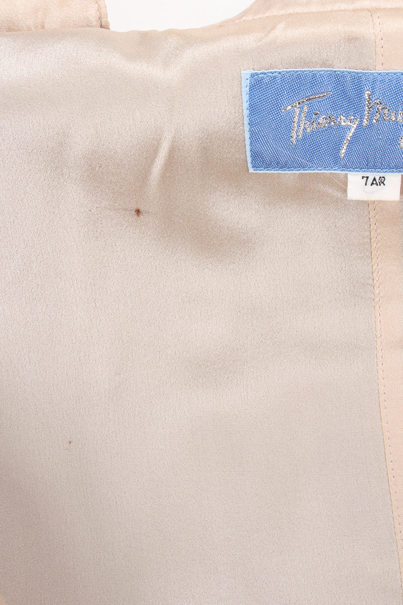 Vintage Thierry Mugler Cutout Collar Jacket & Skirt Set Toxic lining stain at Recess LA