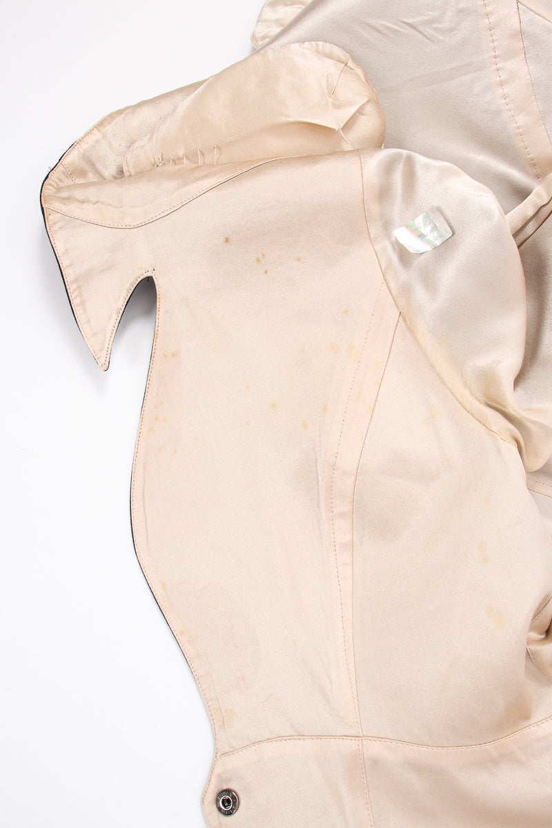 Vintage Thierry Mugler Cutout Collar Jacket & Skirt Set Toxic lining stain at Recess LA