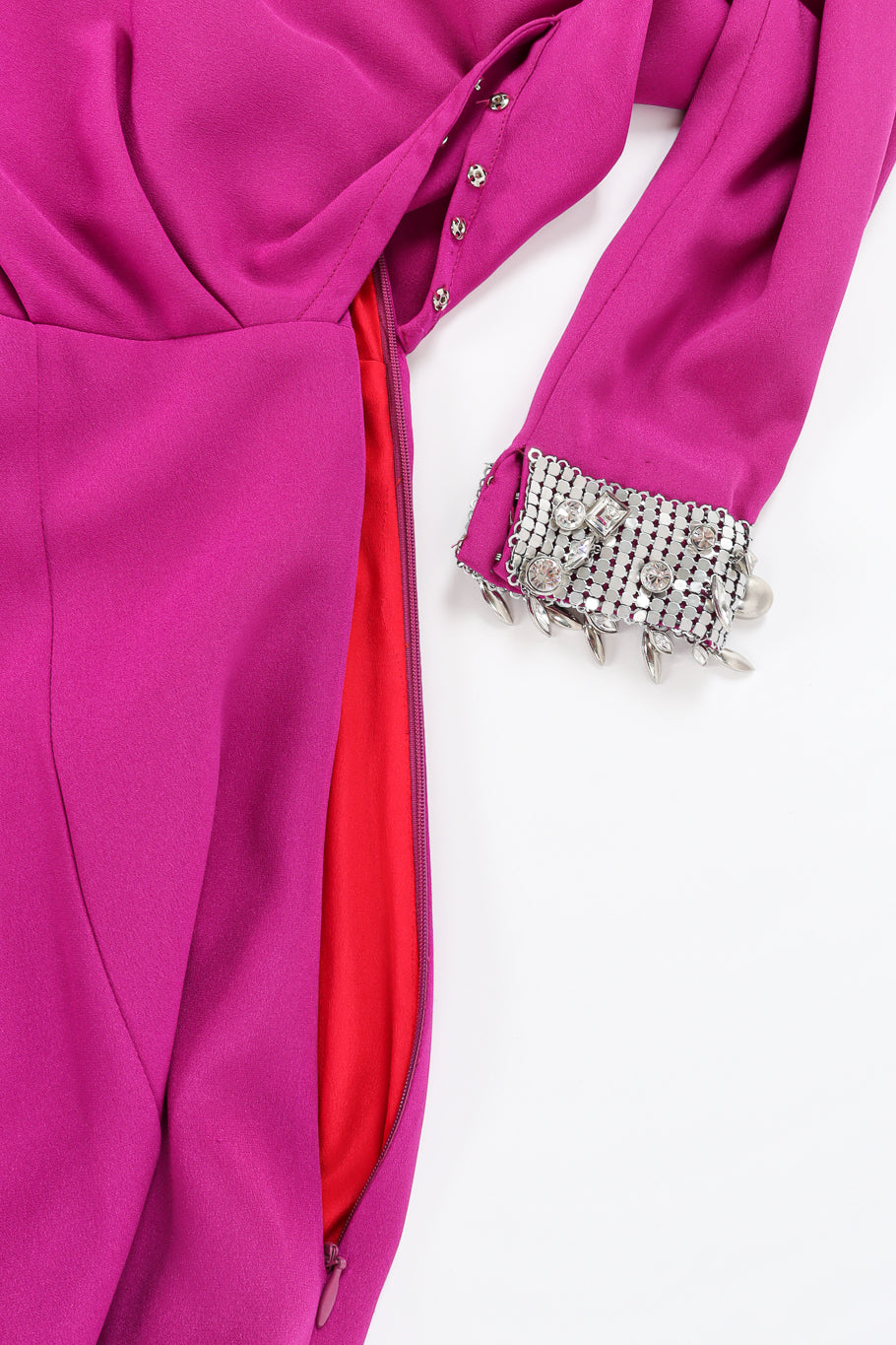 Vintage Thierry Mugler Crystal Metal Mesh Silk Gown side opening  @ Recess LA